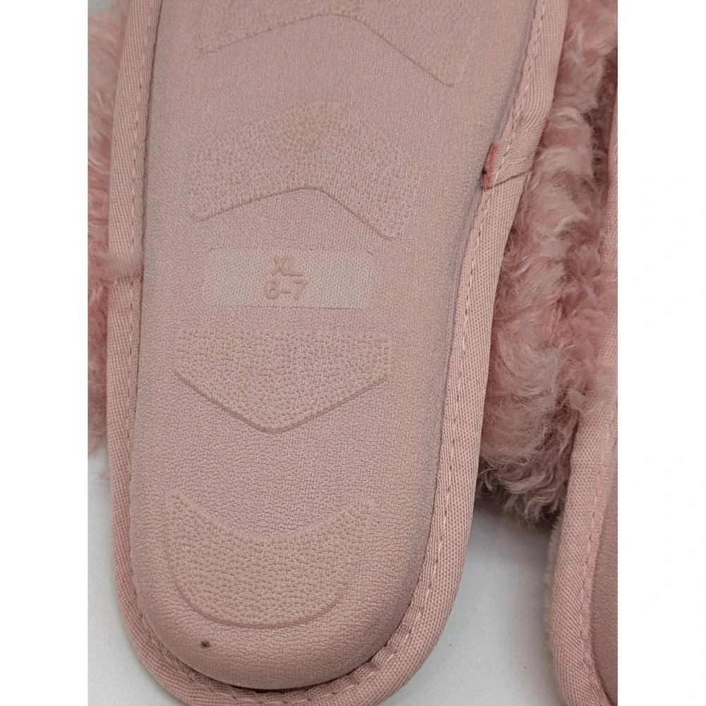 Art Class Cailey Pink Faux Fur Scuff Slippers Girls XL 6-7 NWT Cozy Plush